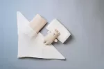 Set jucărie Leka, prosop cu capișon și două pânze din muselină - imagine 4